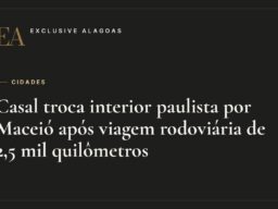 Casal troca interior paulista por Maceió após viagem rodoviária de 2,5 mil quilômetros