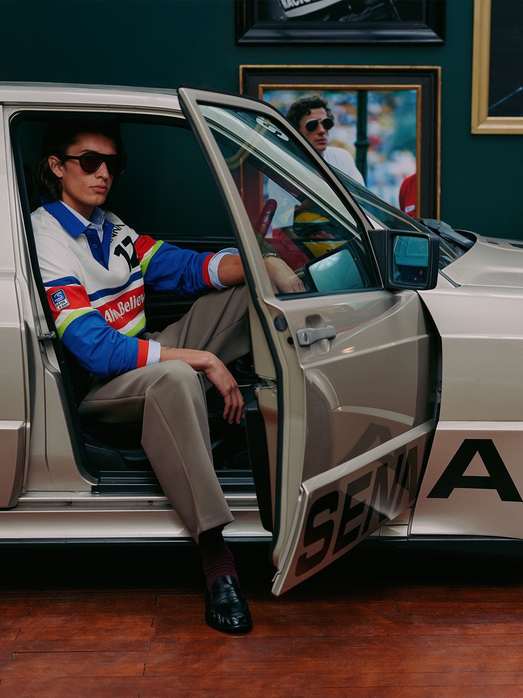 Editorial da coleção cápsula da Zara Man inspirada no estilo do piloto Ayrton Senna fora das pistas